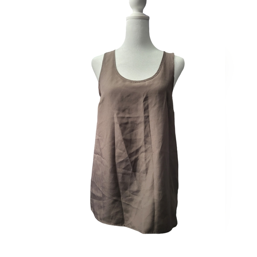 Brown Sleeveless Scoop Necked Blouse